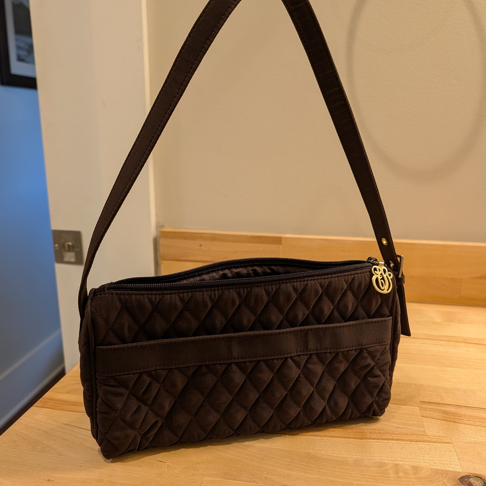 Elegant Brown Quilted Shoulder Bag